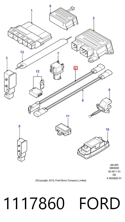 1117860 Ford Sensor de temperatura ambiente