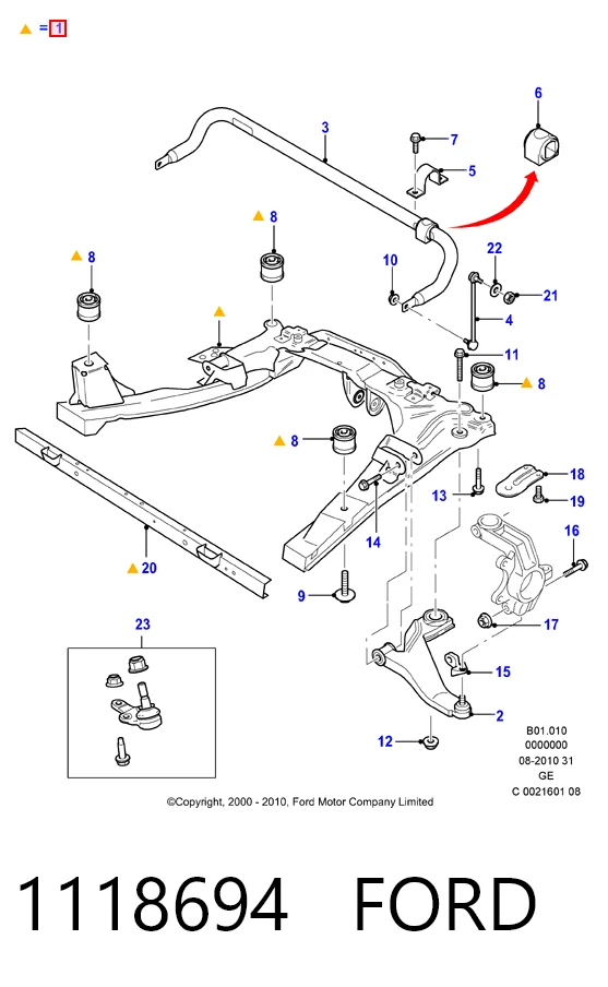 Bastidor delantero Mondeo III sedán (2000-2007) original desde 241,50 €