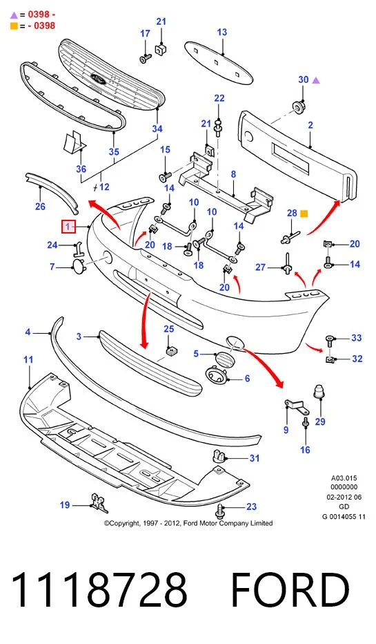Paragolpes delantero para Ford Mondeo II BFP