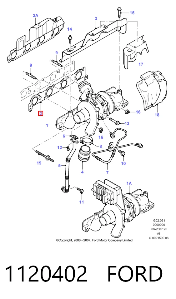 Junta colector joint para Ford Transit V V184/5