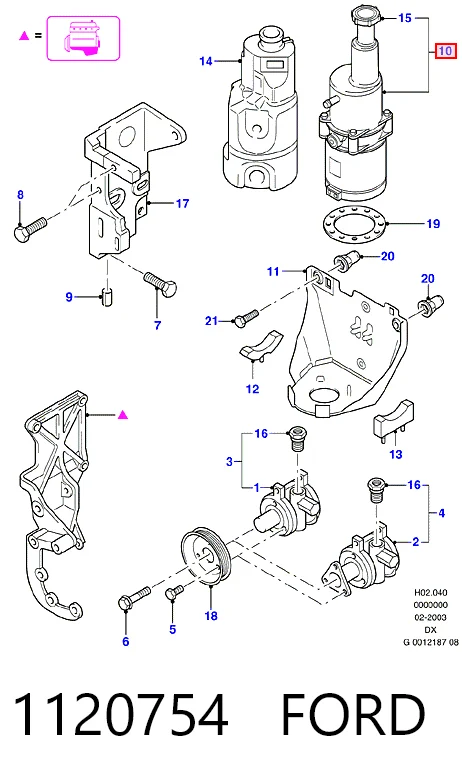 Bomba de dirección asistida 1120754 FORD