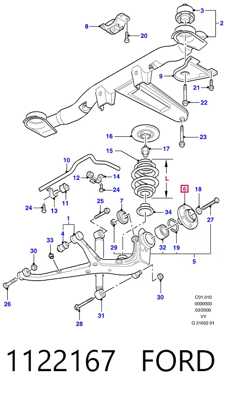 Buje de rueda trasero Ford Galaxy  (2000-2006)