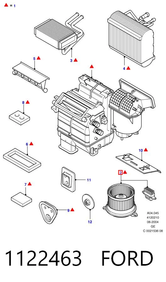 Motor del ventilador del calefactor 1122463 FORD