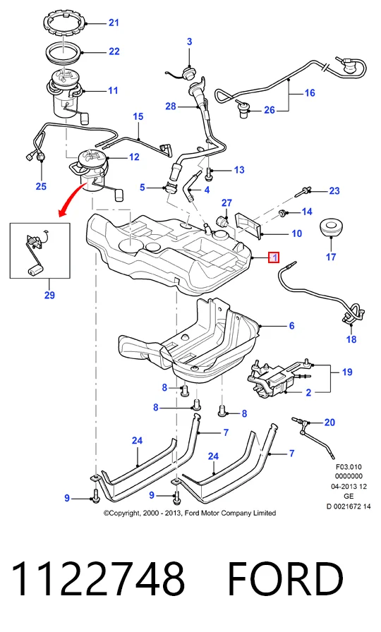 Depósito de gasolina Ford Mondeo III sedán (B4Y) (2000 - 2007) precio, desde 58,99 EUR