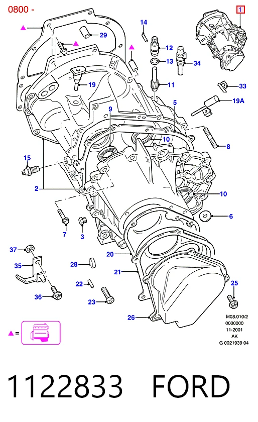 Caja de cambios mecánica para Ford Fiesta Mk4 JAS, JBS