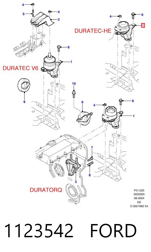 1123542 Ford Soporte de motor derecho