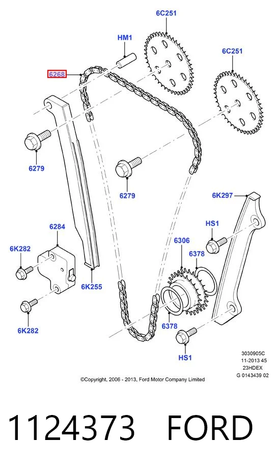 1124373 Ford Cadena de motor