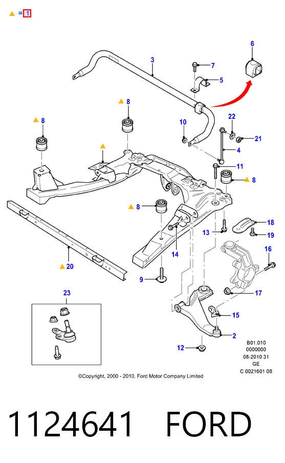 Cuna de motor para Ford Mondeo III B4Y