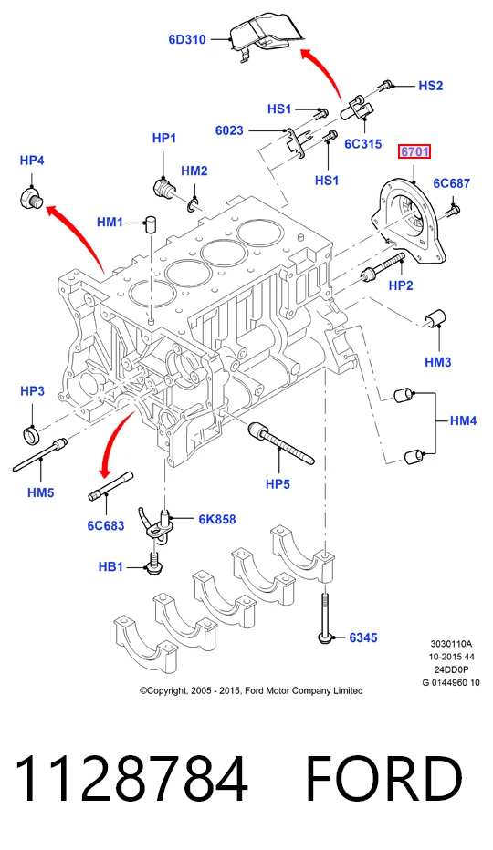 Anillo retén cigüeñal para Ford Transit VI V347/8