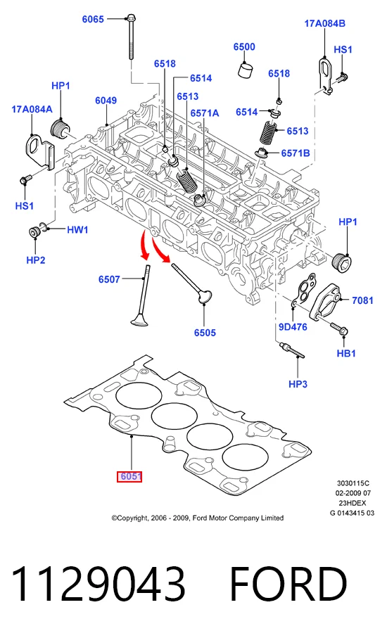 Empaquetadura de culata para Ford Maverick II 1N2