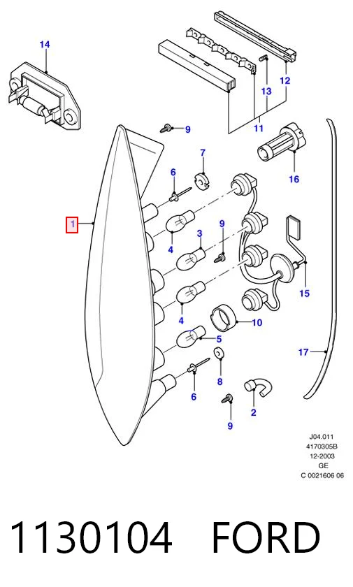 Piloto trasero derecho Ford Mondeo III familiar (BWY) (2000 - 2007) precio, desde 52,27 EUR