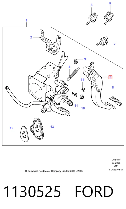 Pedal del embrague Ford Mondeo III (2000-2007)