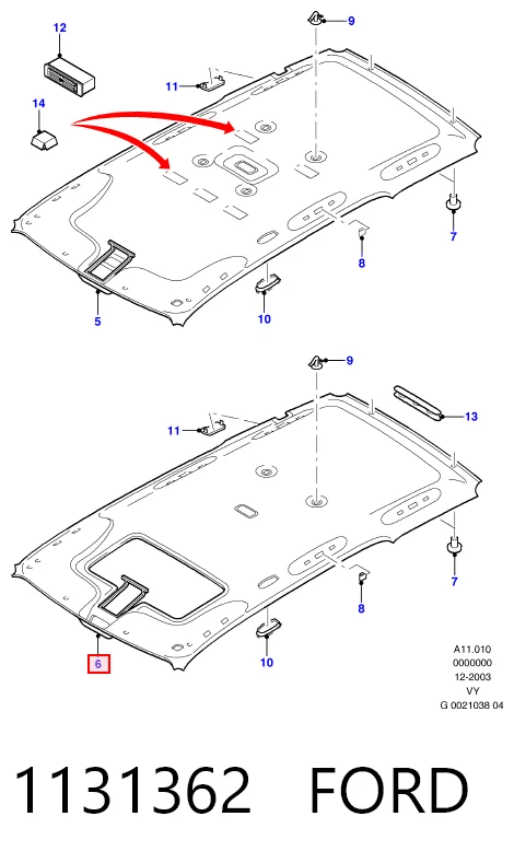 Comprar Guarnecido de techo Ford Galaxy  WGR a bajo precio