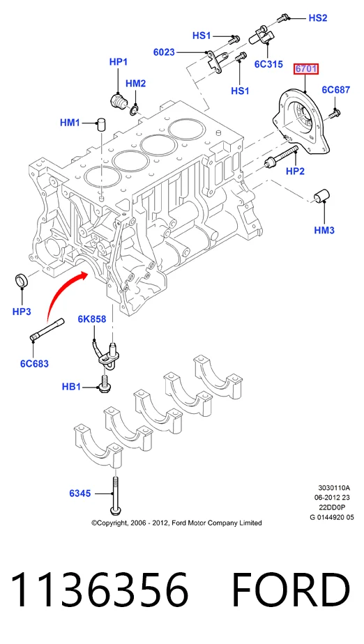 Retén del cigüeñal Ford Transit VI furgoneta (V347/8) (2006 - 2014) precio, desde 42,43 EUR