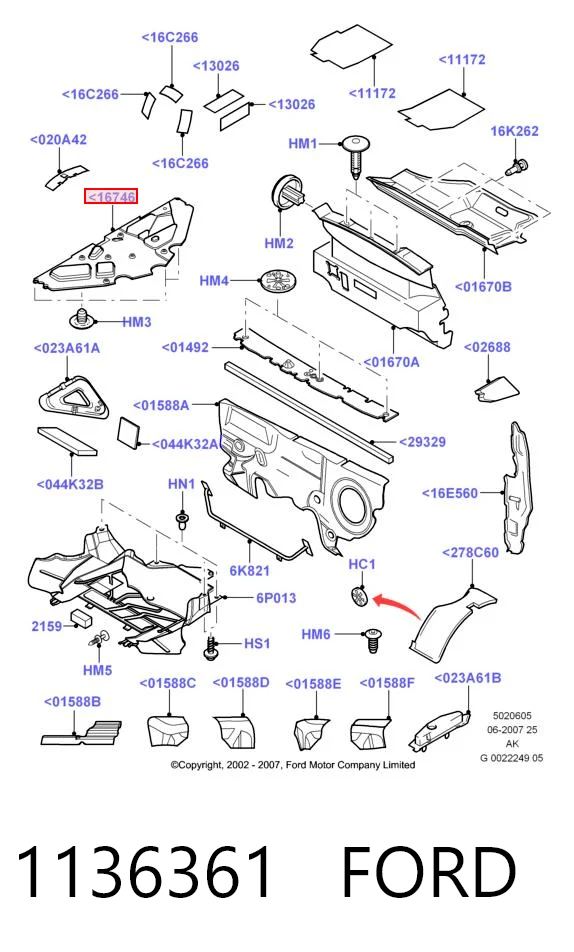 Aislante de capot Ford Focus I