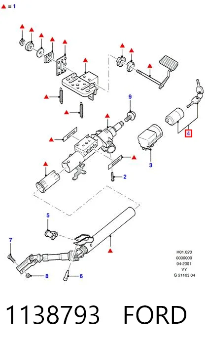 1138793 Ford Cilindro de cerradura de encendido