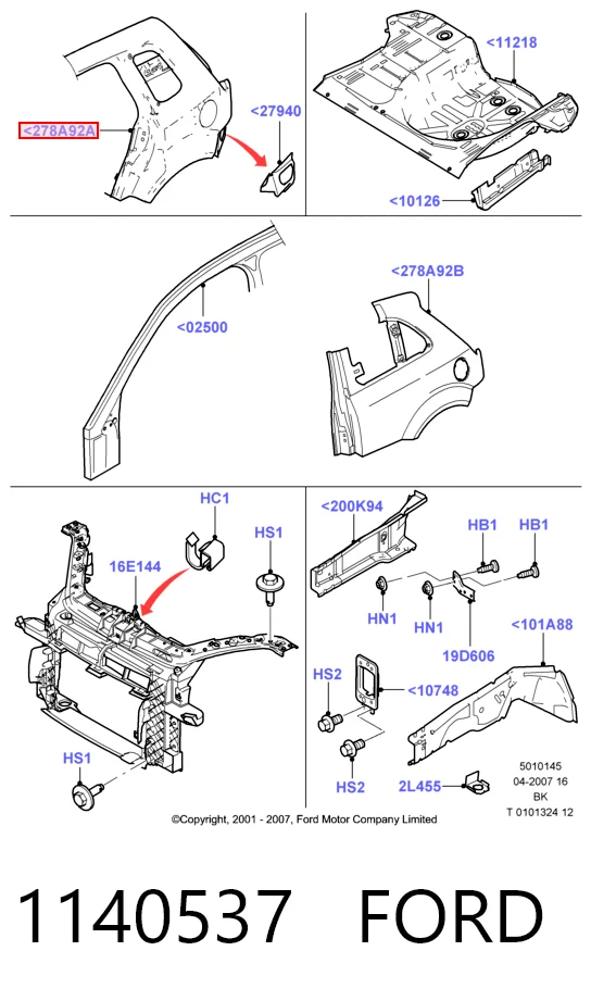 Aleta delantera izquierda para Ford Fiesta Mk5 JH, JD