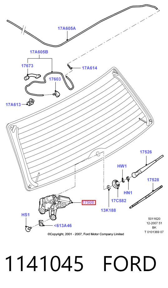 1141045 Ford Motor del limpiaparabrisas trasero