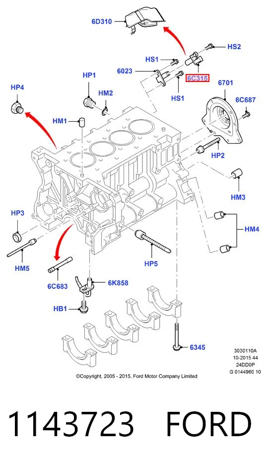 1143723 Ford Sensor de posición del cigüeñal