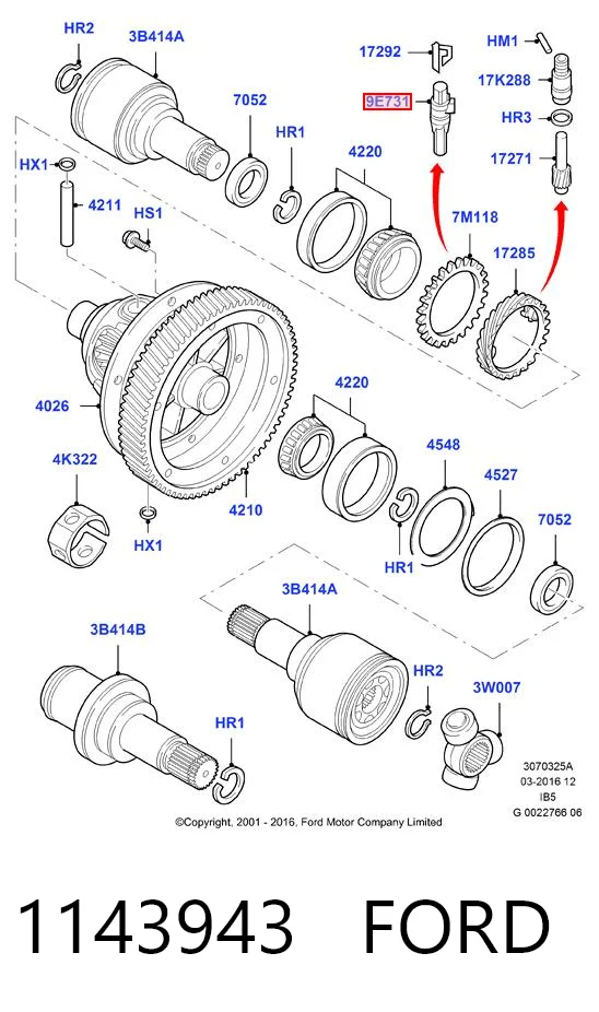 1143943 Ford Captador de velocidad