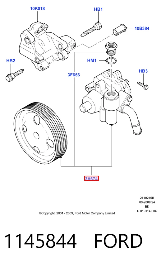 Bomba de dirección asistida 1145844 FORD