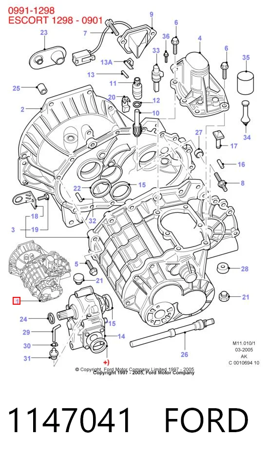 Caja de cambios manual completa 1147041 FORD