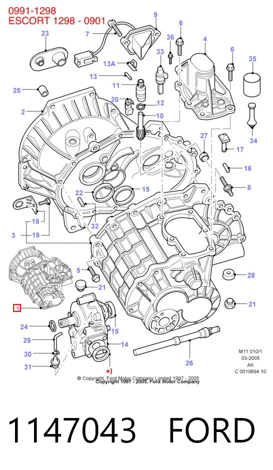 1147043 Ford Transimisión manual
