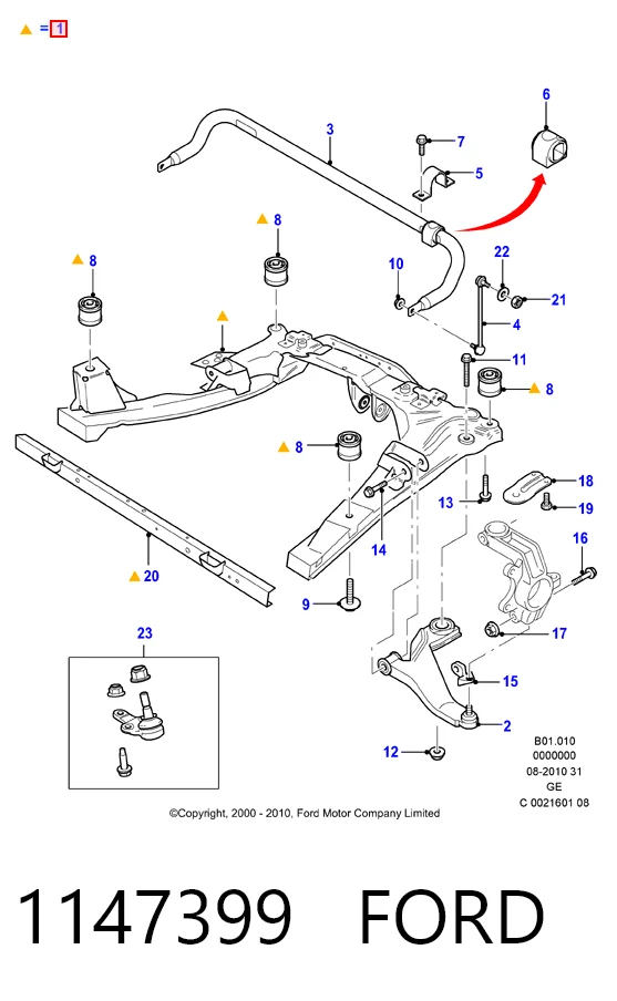 Subchasis delantero Ford Mondeo III sedán (B4Y) (2000 - 2007) precio, desde 227,96 EUR
