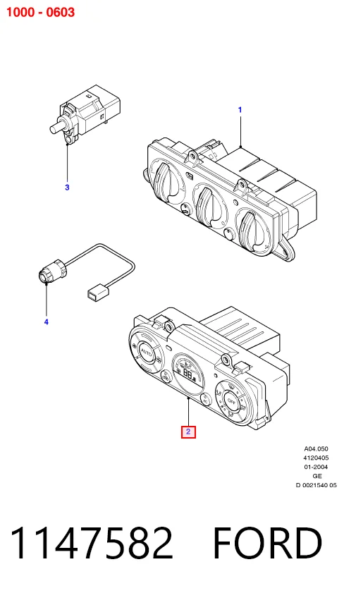 Elemento de control aire acondicionado Ford Mondeo III