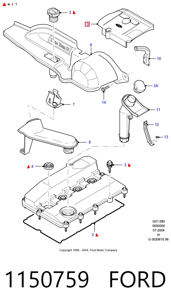 Tapa del motor decorativa Ford Mondeo III (2000-2007)