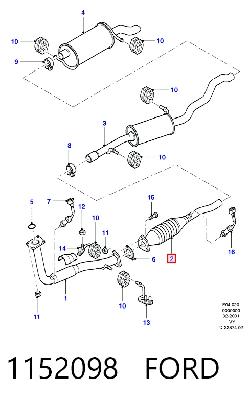 Catalizador de gasolina y diésel para Ford Galaxy I VY WGR