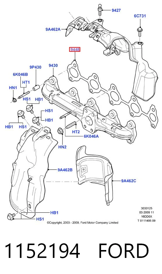 Junta de colector de escape C3 II hatchback (2009-2016) original desde 5,66 €