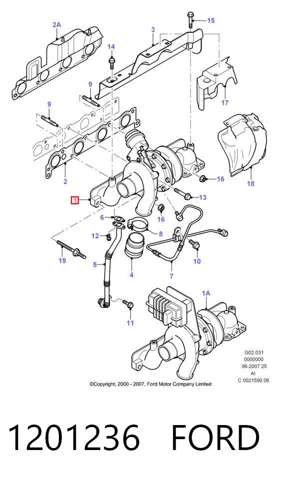 1201236 Ford Turbo para motor