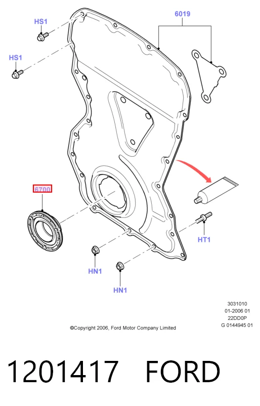 Retén del cigüeñal frontal para Ford Transit VI V347/8