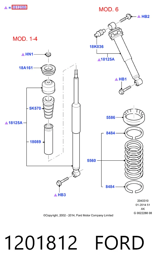Amortiguador trasero para Ford Focus DNW