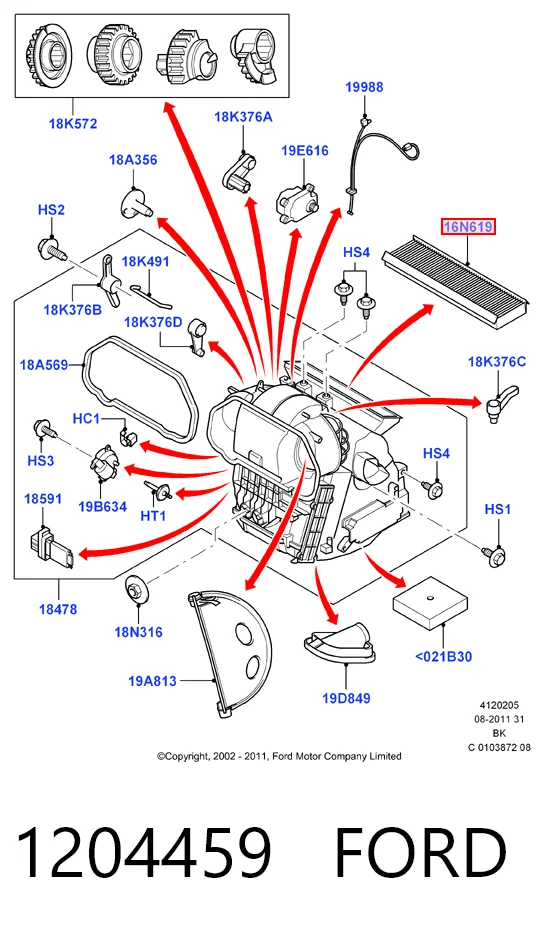 1204459 Ford Filtro antipolen