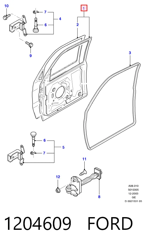 Puerta delantera para Ford Mondeo III B4Y