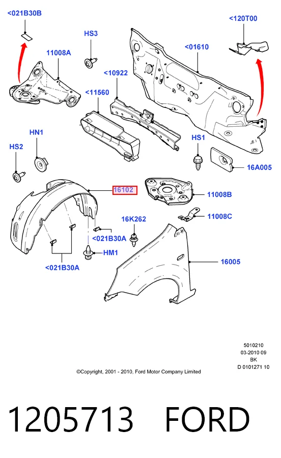 Paso rueda delantero derecho para Ford Fiesta Mk5 JH, JD