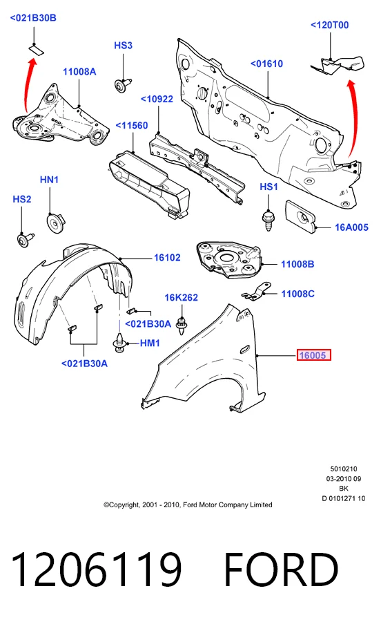 1206119 Ford Aleta delantera