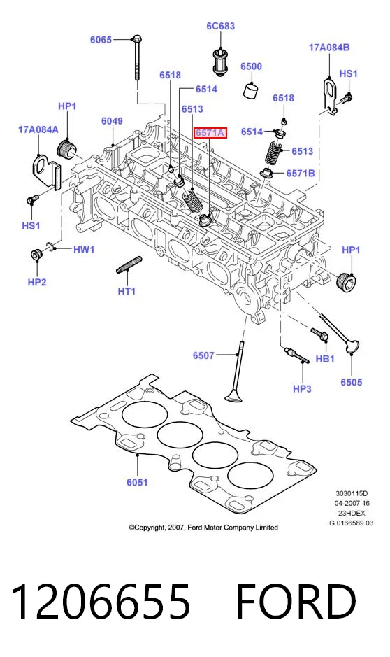 1206655 Ford Retén de válvula de escape