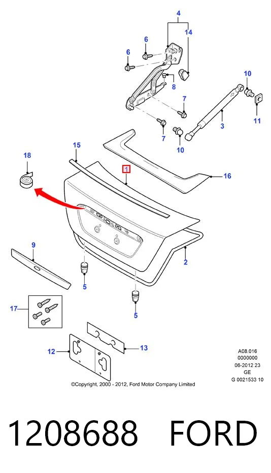Tapa de maletero para Ford Mondeo III B4Y
