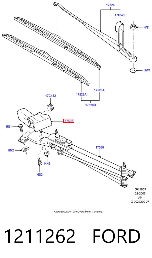 1211262 Ford Motor del limpiaparabrisas