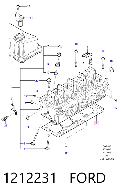 Empaquetadura de culata para Ford Ka  RBT