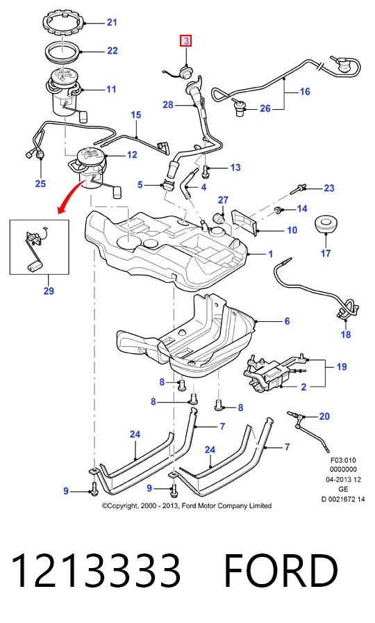 1213333 Ford Tapa tanque combustible