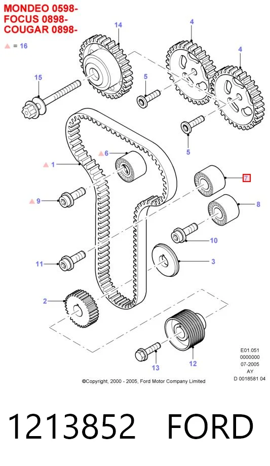 Polea tensora intermedio de correa dentada Ford Mondeo II (1996-2000)