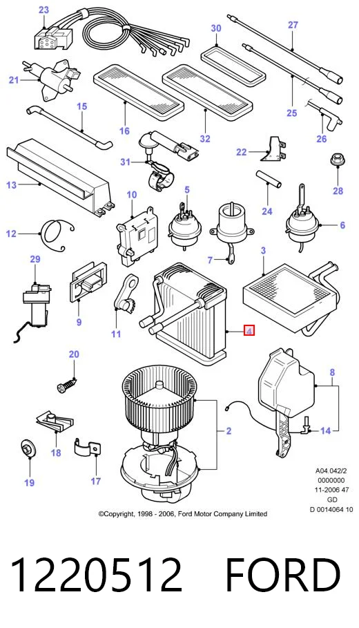 Evaporador, aire acondicionado para Ford Mondeo I GBP