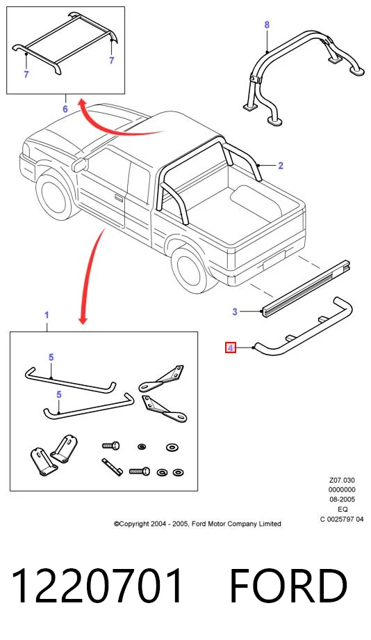 Parachoques trasero para Ford Ranger EQ