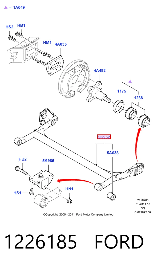 Puente trasero para Ford Ka RBT