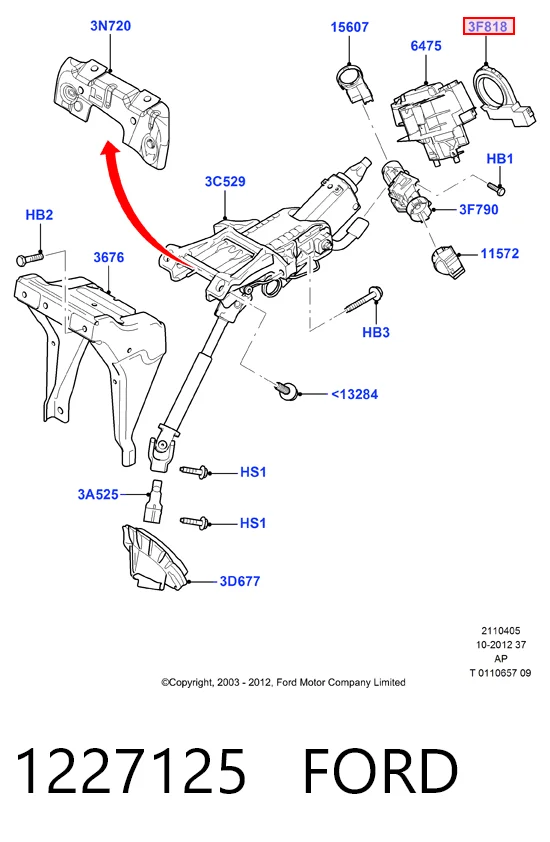 Sensor angulo de giro para Ford Kuga I CBV