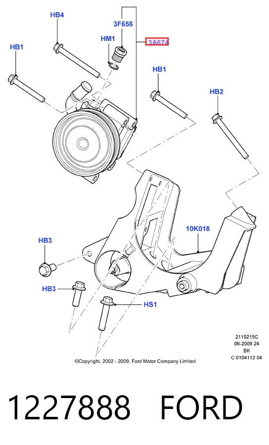 Bomba de dirección asistida 1227888 FORD